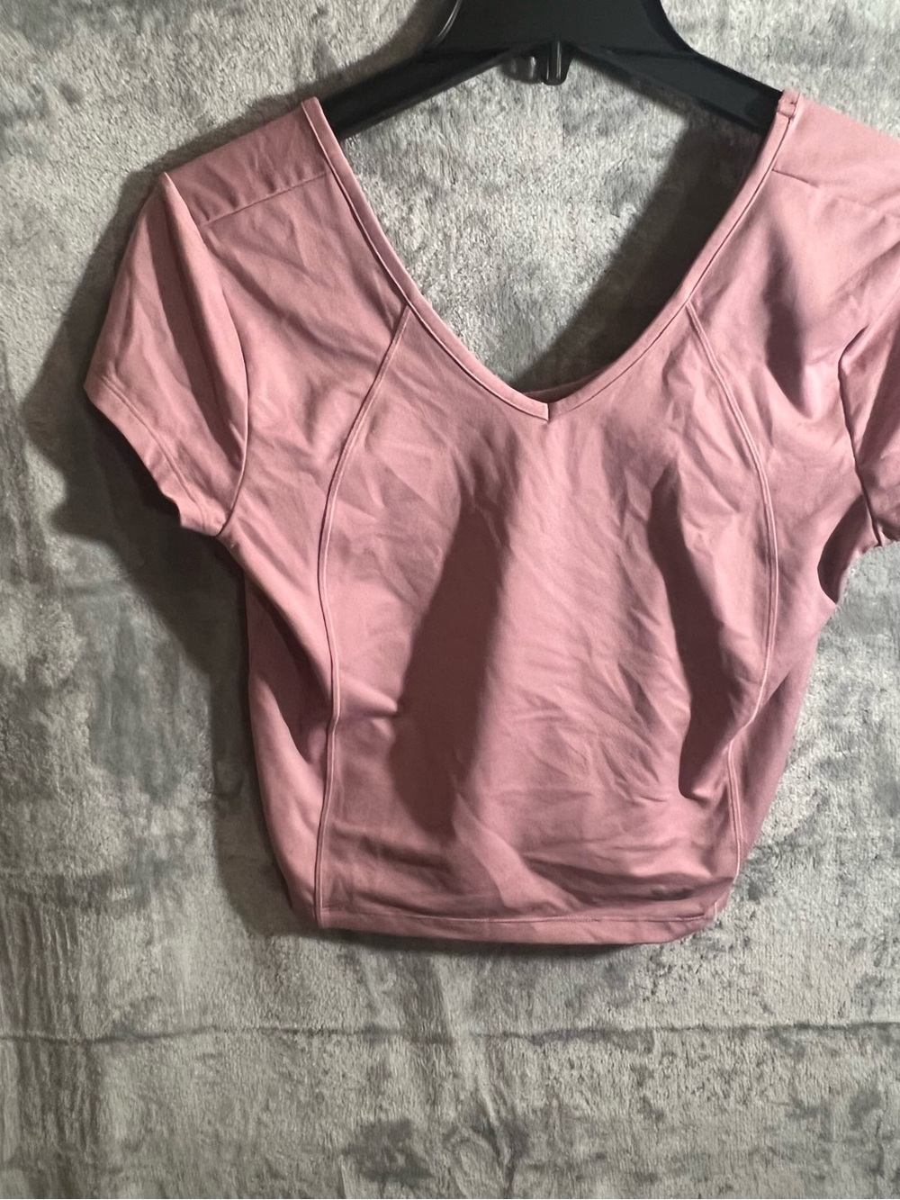 Women's V-Neck Pink Short Sleeve Top